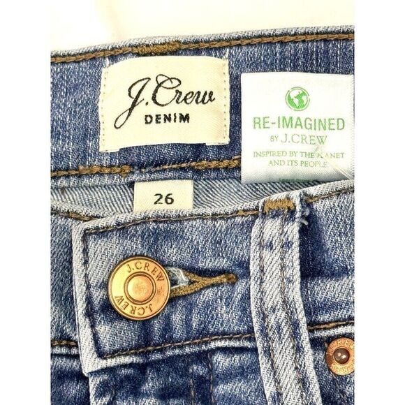 J. Crew 9" High-Rise Toothpick Skinny Jeans Light Rinse Sz 26 EUC - Picture 2 of 7